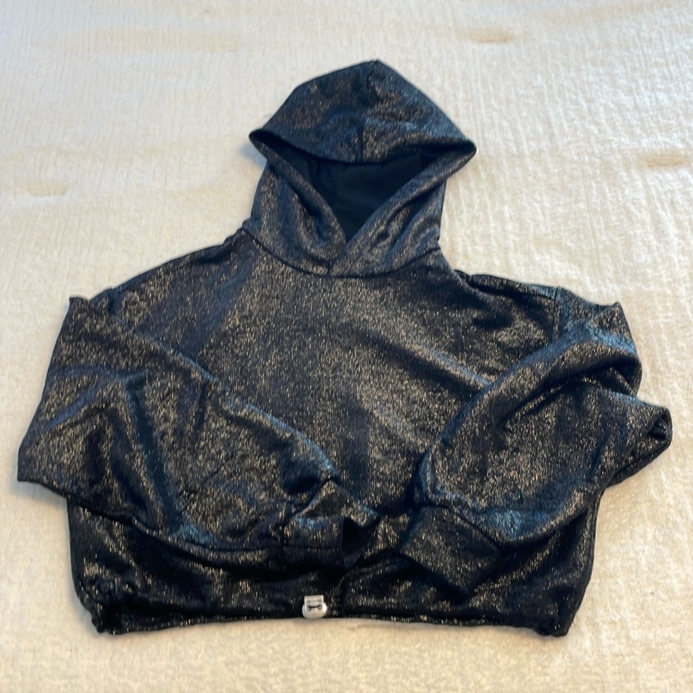 Anthro Pilcro foil cropped hoodie